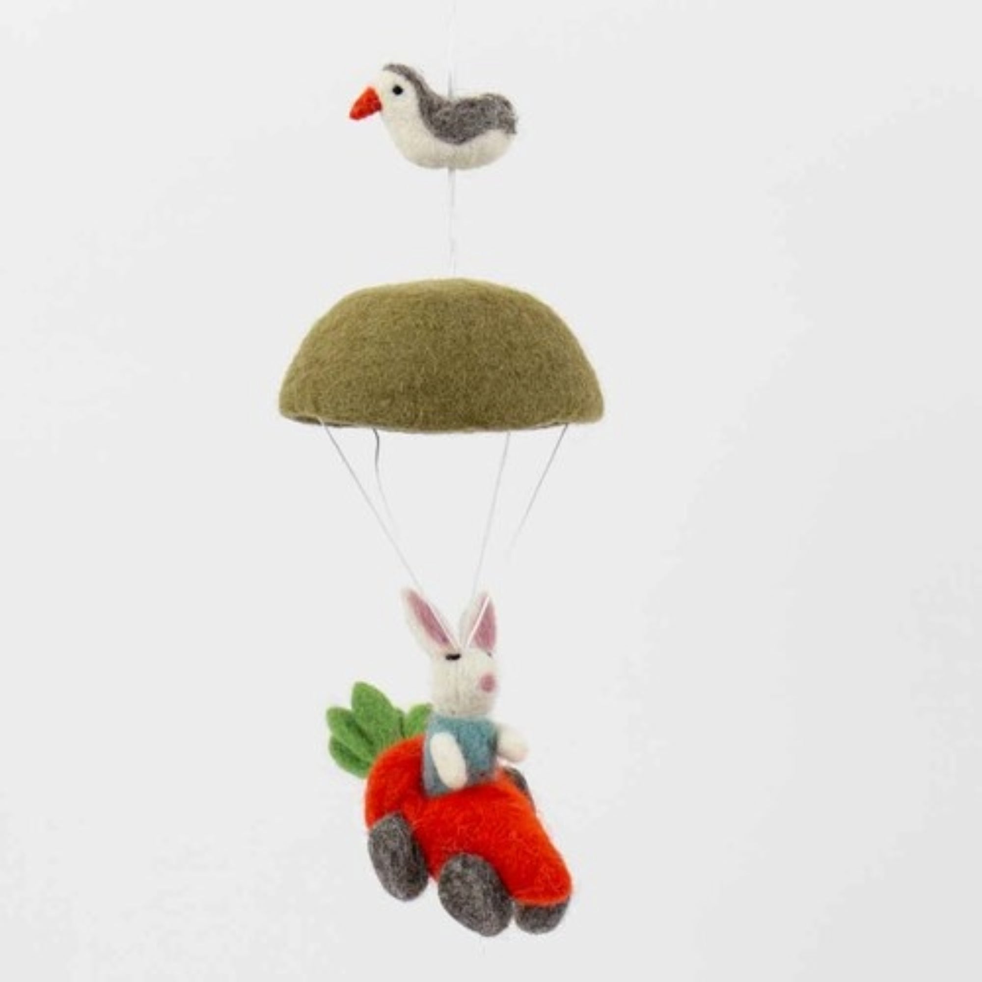 Barnmobil, kanin med fallskärm