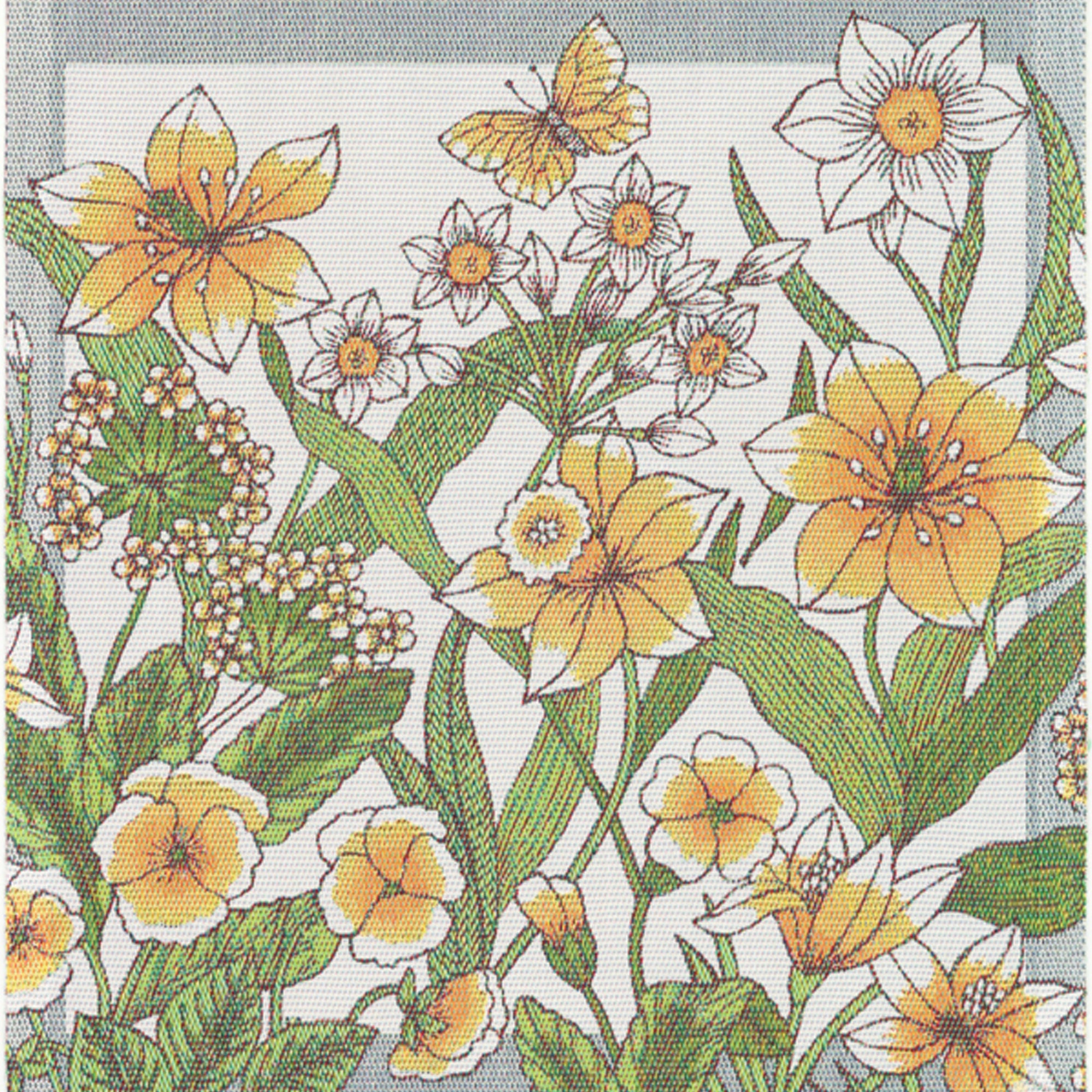 Liten duk / servett Daffodil. 35x35 cm. Ekologisk bomull