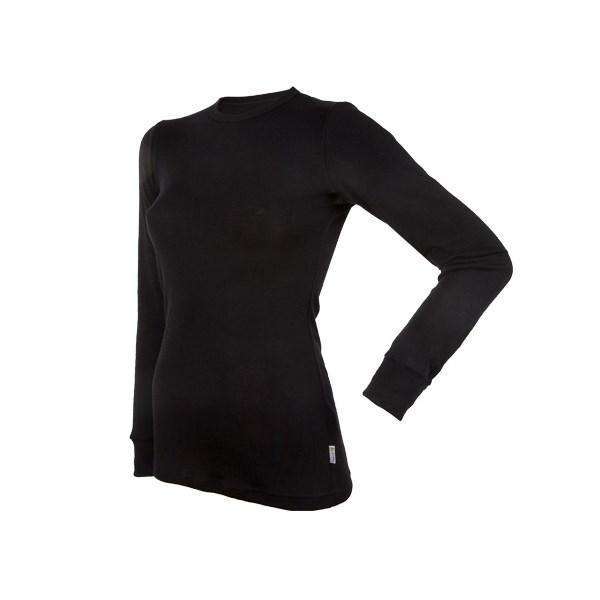 Underställ långärmad tröja DAM merinoull svart