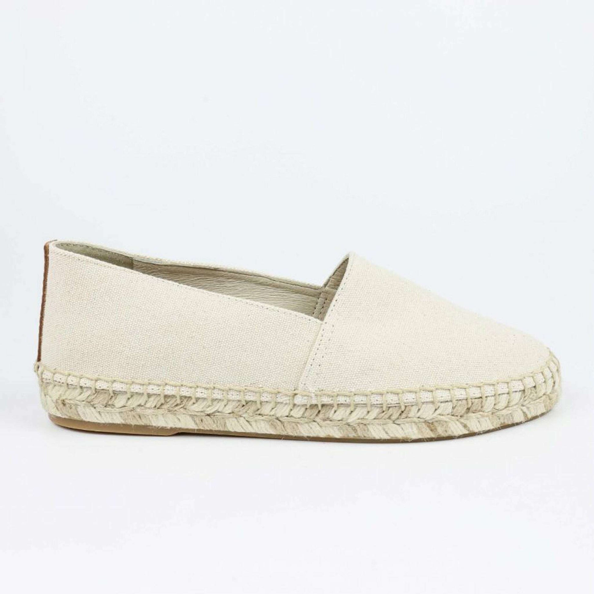 Kavat Ekbacken, espadrill sandal - ivory ekologisk bomull, läderdetaljer,Skor,Kavat,Formcraft 