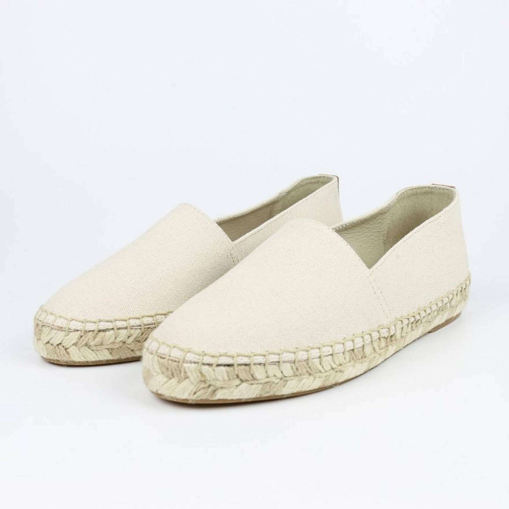 Kavat Ekbacken, espadrill sandal - ivory ekologisk bomull, läderdetaljer,Skor,Kavat,Formcraft 