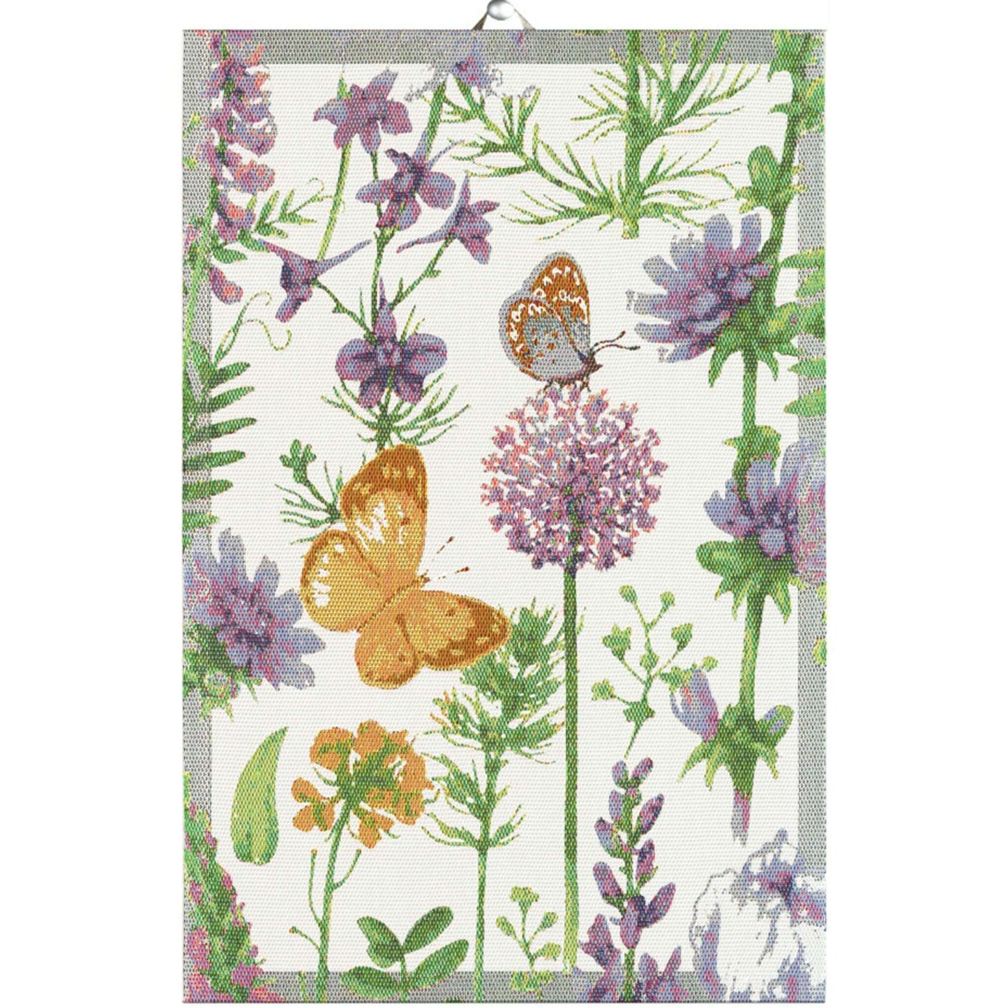 Handduk Selma. Blommor & fjärilar. 40x60 cm. Ekologisk bomull