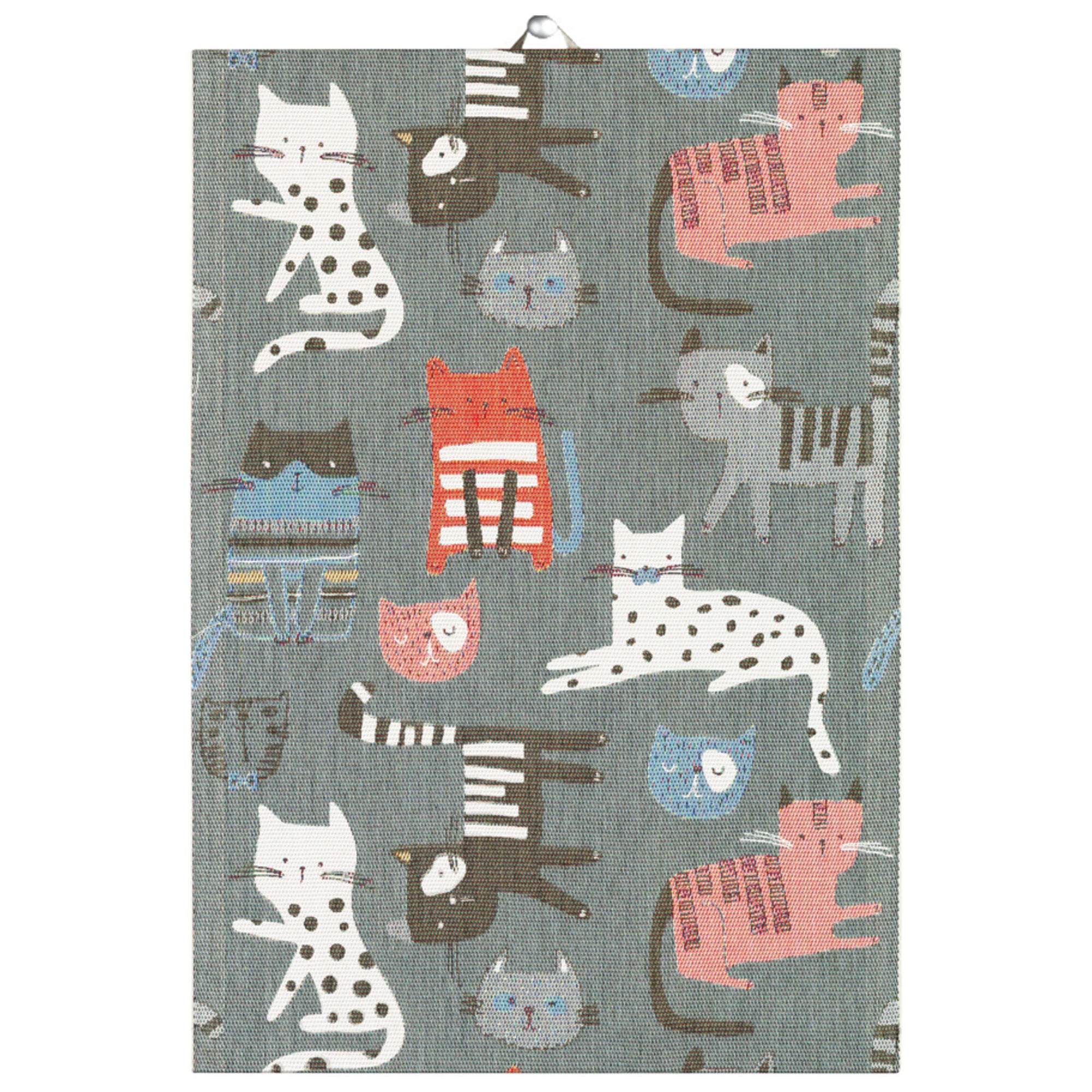Handduk Katter, färgglada, 35x50 cm. Ekologisk bomull