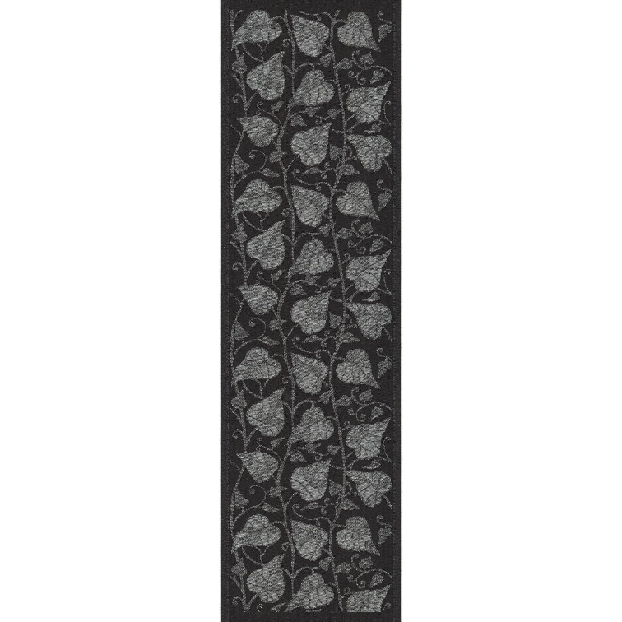 Bordslöpare Leslie svart, 35x120 cm. Ekologisk bomull & lin