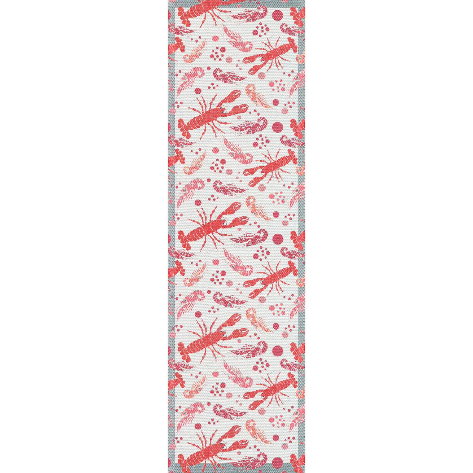 Bordslöpare Skaldjur / Kräftskiva, 35x120 cm. Ekologisk bomull