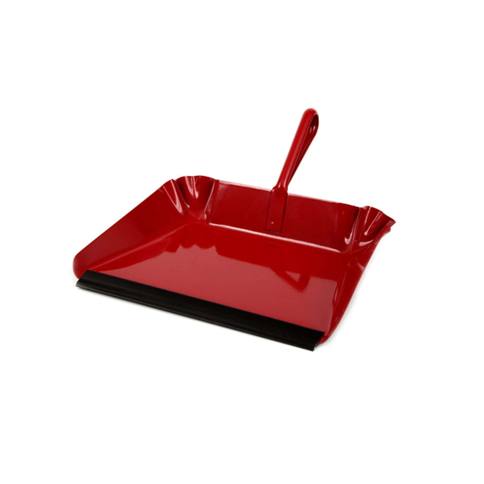 Sopskyffel i metall med kort handtag, röd.