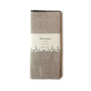 Skurtrasa i lin, oblekt med fåll - Bild 4