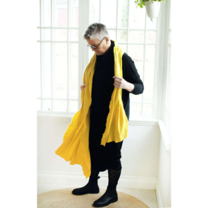 Stor sjal / scarf gul, 95 x 260 cm. Mjuk merinoull - Bild 1