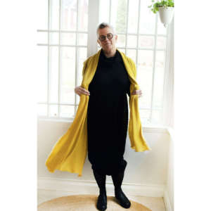 Stor sjal / scarf gul, 95 x 260 cm. Mjuk merinoull - Bild 3