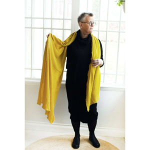 Stor sjal / scarf gul, 95 x 260 cm. Mjuk merinoull - Bild 4