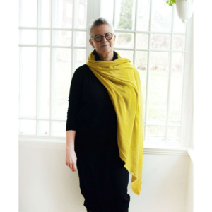 Stor sjal / scarf gul, 95 x 260 cm. Mjuk merinoull - Bild 6